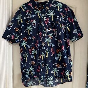 Chubbies Navy Tropical Print Casual Shirt